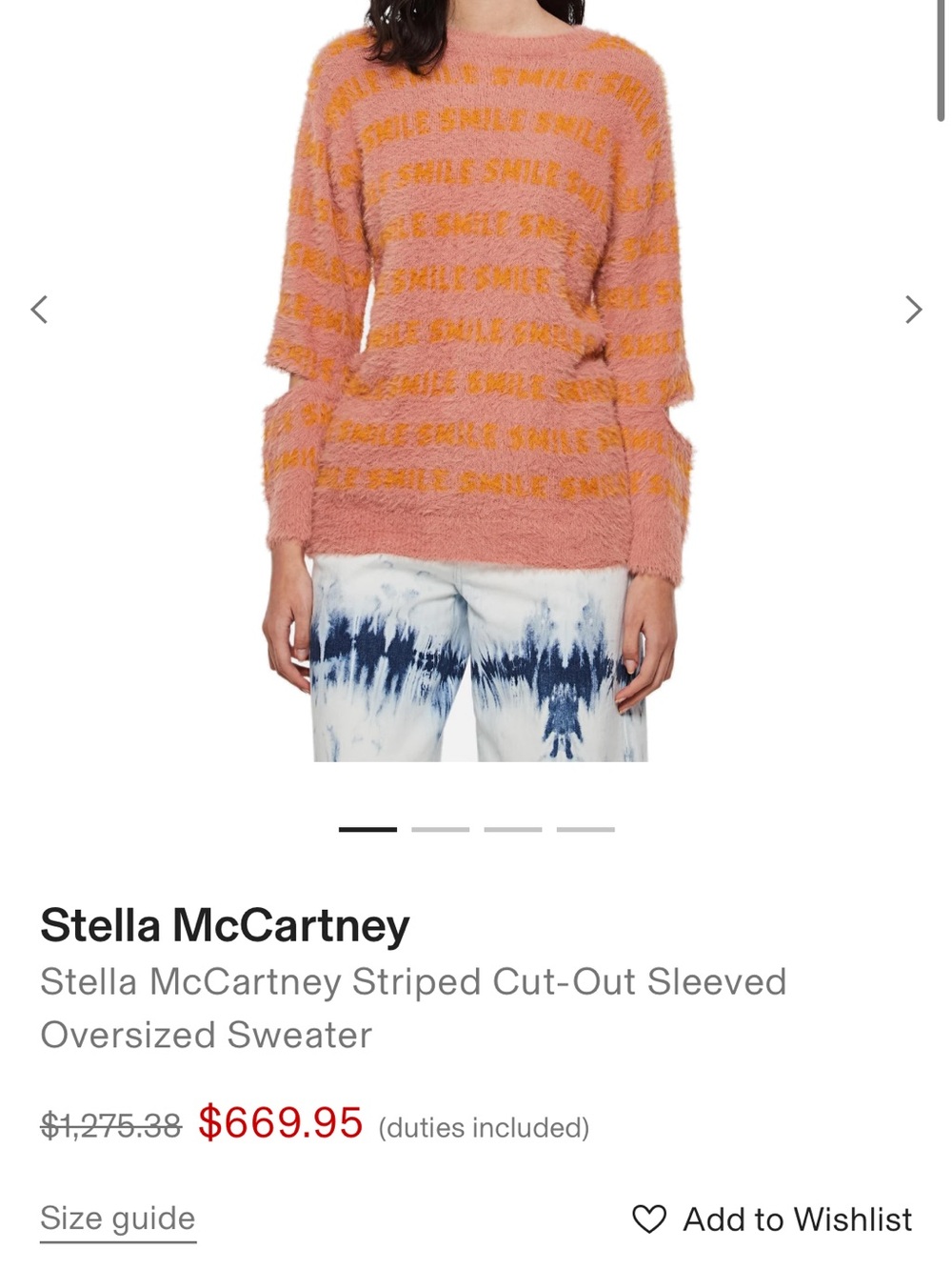 Stella McCartney Pink and Yellow Crew Neck Sweater